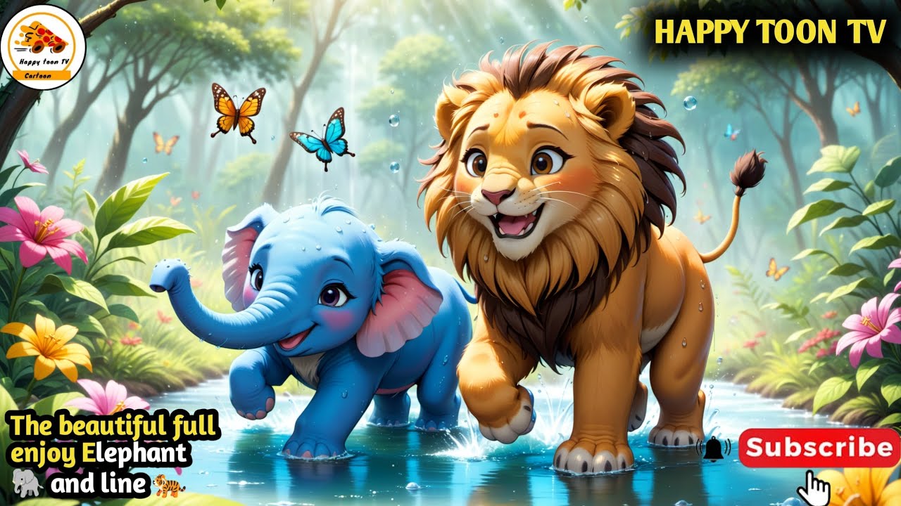 The beautiful enjoy elephant 🐘and lain 🐅 and dog 🐕and cat 🐈 and duck 🦆 happy toon tv subscribe to 