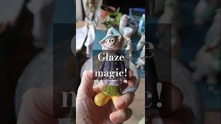 Glaze magic! Elf colours before and after the kiln. #pottery #handmade #clay