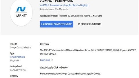 Install A Google Cloud Compute Engine Instance with ASP.NET Framework Image