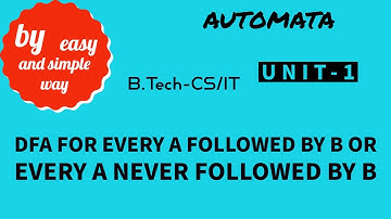 1.7 | Automata |DFA  for every a followed by b or every a never followed by b | Dr. Pushpa Choudhary