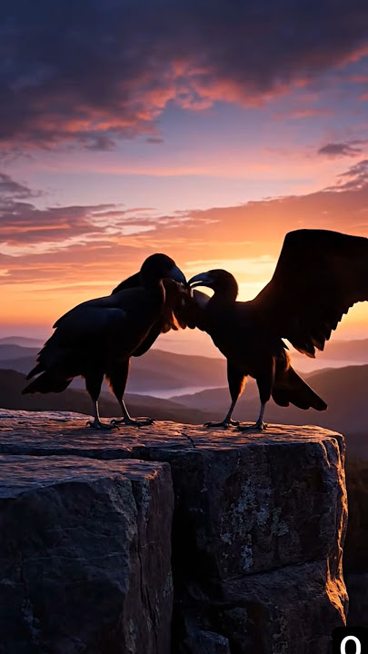 Love on the Cliff | Pair of Birds Feeding Each Other at Sunset