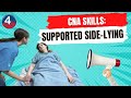 Change position to supported side lying cna skill prometric