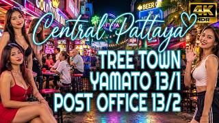 Pattaya Night Walk | Tree Town, Soi Diana, Yamato & Soi 13 | 4K HDR POV