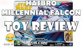 DISNEY MILLENNIUM FALCON TOY REVIEW!  Just BARELY fit in my TRASHCAN.