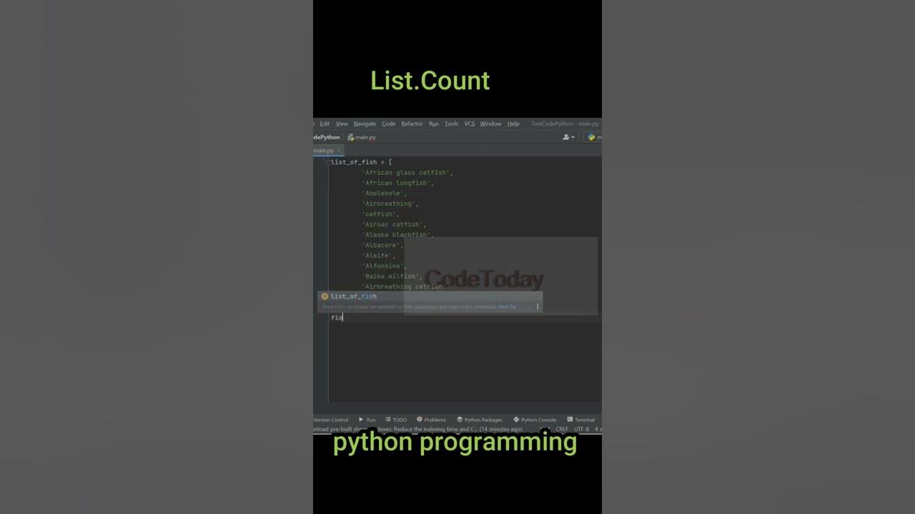 List.Count In python การใช้ List.Count ใน python - YouTube