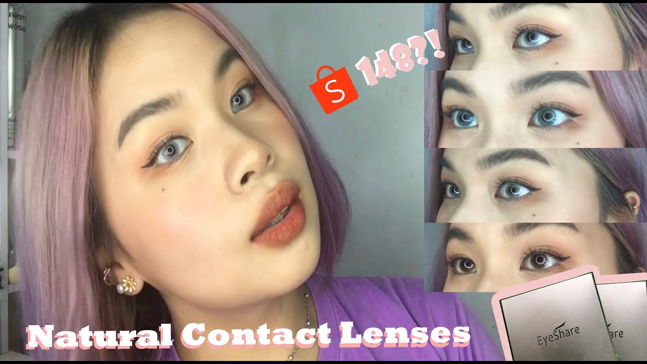 Affordable Natural Contact Lenses | Try on + Review (Eyeshare) | Shopee Haul | Philippines