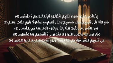 سورة البقرة من الاية (٦) الي الاية (١٠) مكررة ٢٠ مره للحفظ الشيخ احمد العجمي
