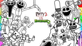 ZOONOMALY 2 vs Poppy Playtime บทที่ 3 หน้าสีใหม่ /วิธีระบายสีบอสและสัตว์ประหลาดใหม่ทั้งหมด