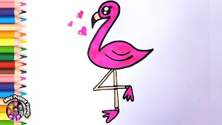 2 ve 4 rakamlarından kolay flamingo nasıl çizilir - How to draw easy flamingo from numbers 2 and 4