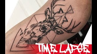 Geometric buck - Tattoo time lapse