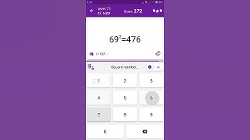 Math Tricks - Training mode - square numbers between 60 and 69 - level 071 (Number Keyboard)