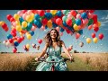 AI Art: Joyful Beauty Riding a Bicycle in a Balloon Festival (Designed by Midjourney / Leonardo.Ai)