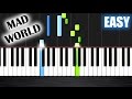 Mad World - Gary Jules - EASY Piano Tutorial by PlutaX