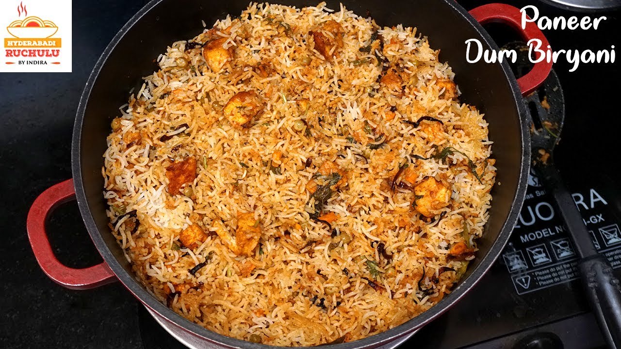 పనీర్ ధం బిర్యాని | Paneer Dum Biryani | Paneer Biryani Recipe in Telugu | Hyderabadi Ruchulu