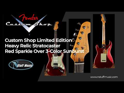 Fender Custom Shop Limited Edition Heavy Relic Stratocaster - Red Sparkle Over 3-Color Sunburst
