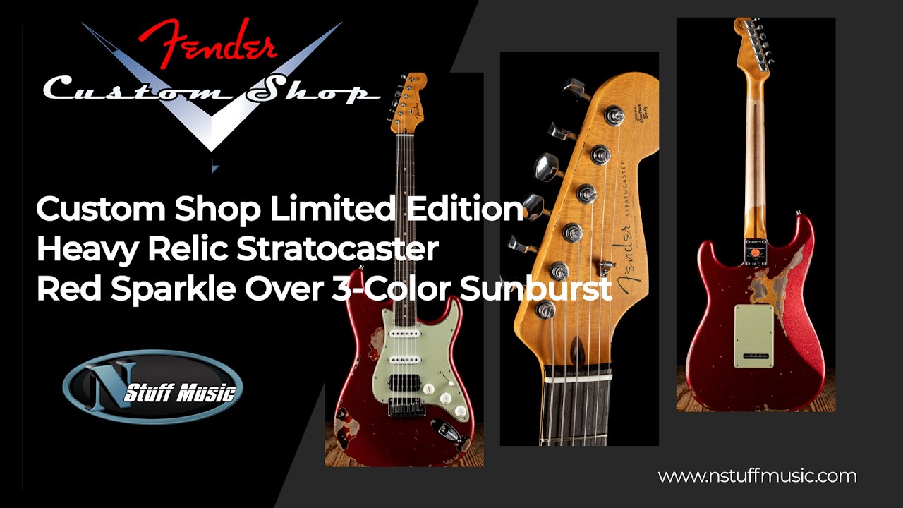 ★Custom HardRelic Sunburst Stratocaster★ Fender Custom Shop Limited Edition Heavy Relic Stratocaster - Red