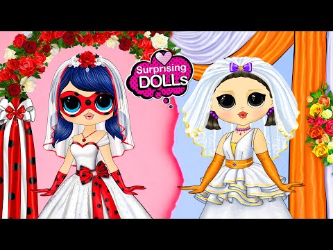 Ladybug Wedding vs Squid Game Doll Wedding Dress - DIY Paper Dolls &amp; Room Design