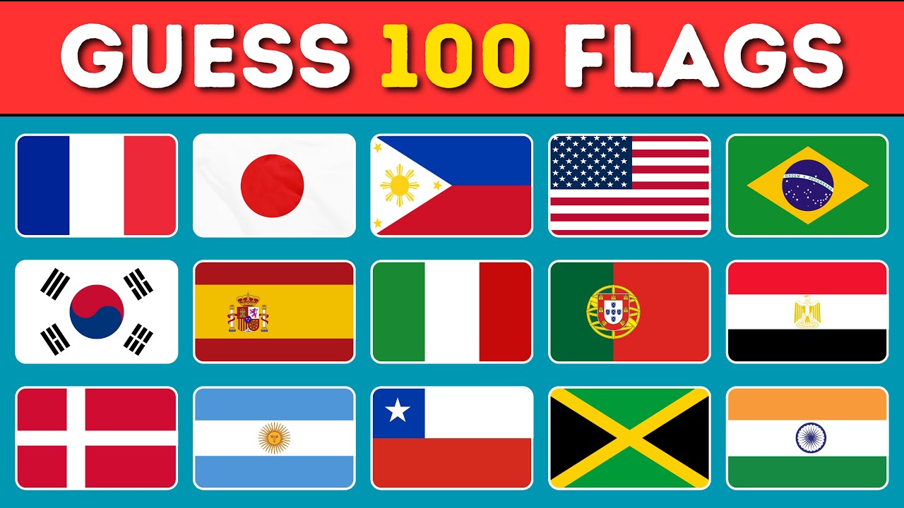Guess The Country By The Flag Quiz 🌏🚩 | Can You Guess The 100 Flags ...