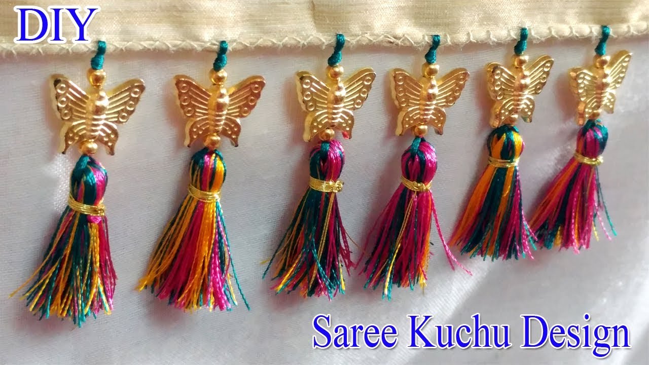 latest saree kuchu with butterfly beads and multi colors kuchu ...