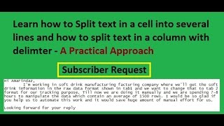 How to split text in a cell into several lines in Excel using VBA  Practical approach