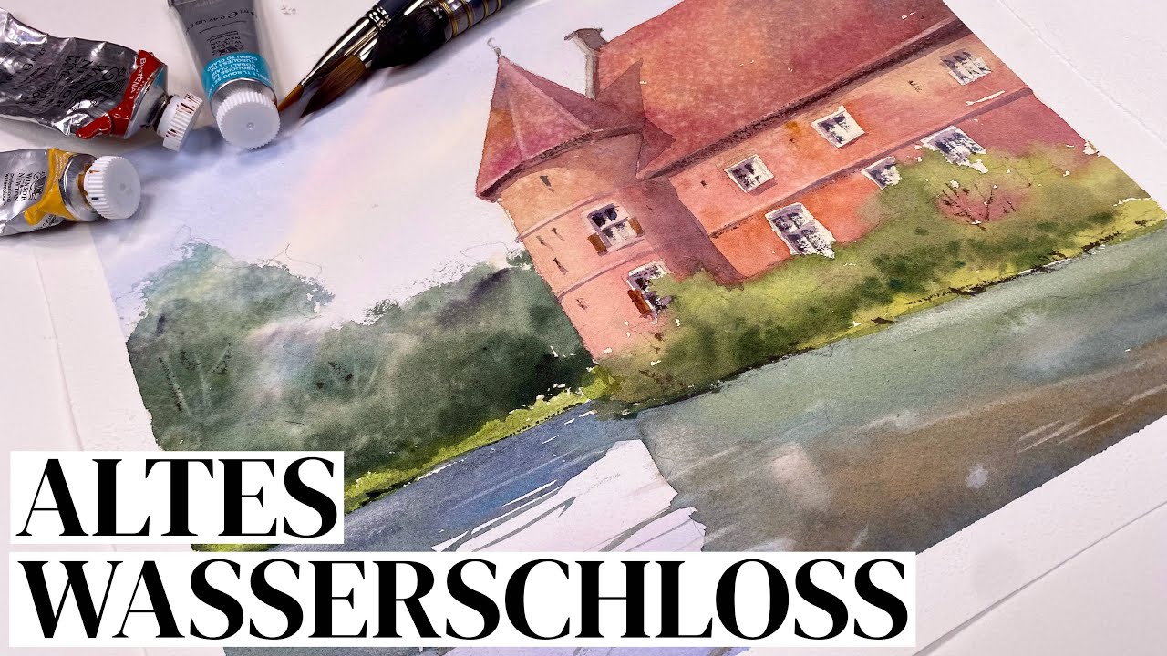 So gelingt leuchtendes Wasser mit kontrastreichen Spiegelungen - Aquarell Tutorial