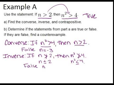 sturen meer Titicaca Onvoorziene omstandigheden Converse, Inverse, and Contrapositive: Examples (Geometry Concepts) -  YouTube