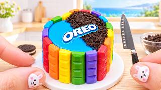 How to Make a Tiny Rainbow Oreo Cake Miniature Chocolate Dessert Decorating by Amazing Cake