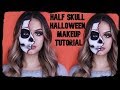 HALF SKULL MAKEUP TUTORIAL! WITH SFX