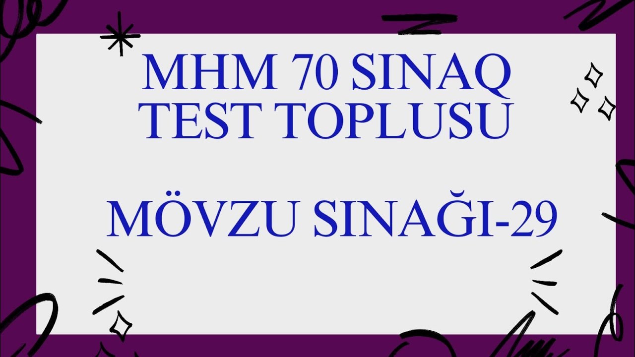 MHM 70 sınaq - Sınaq 29
