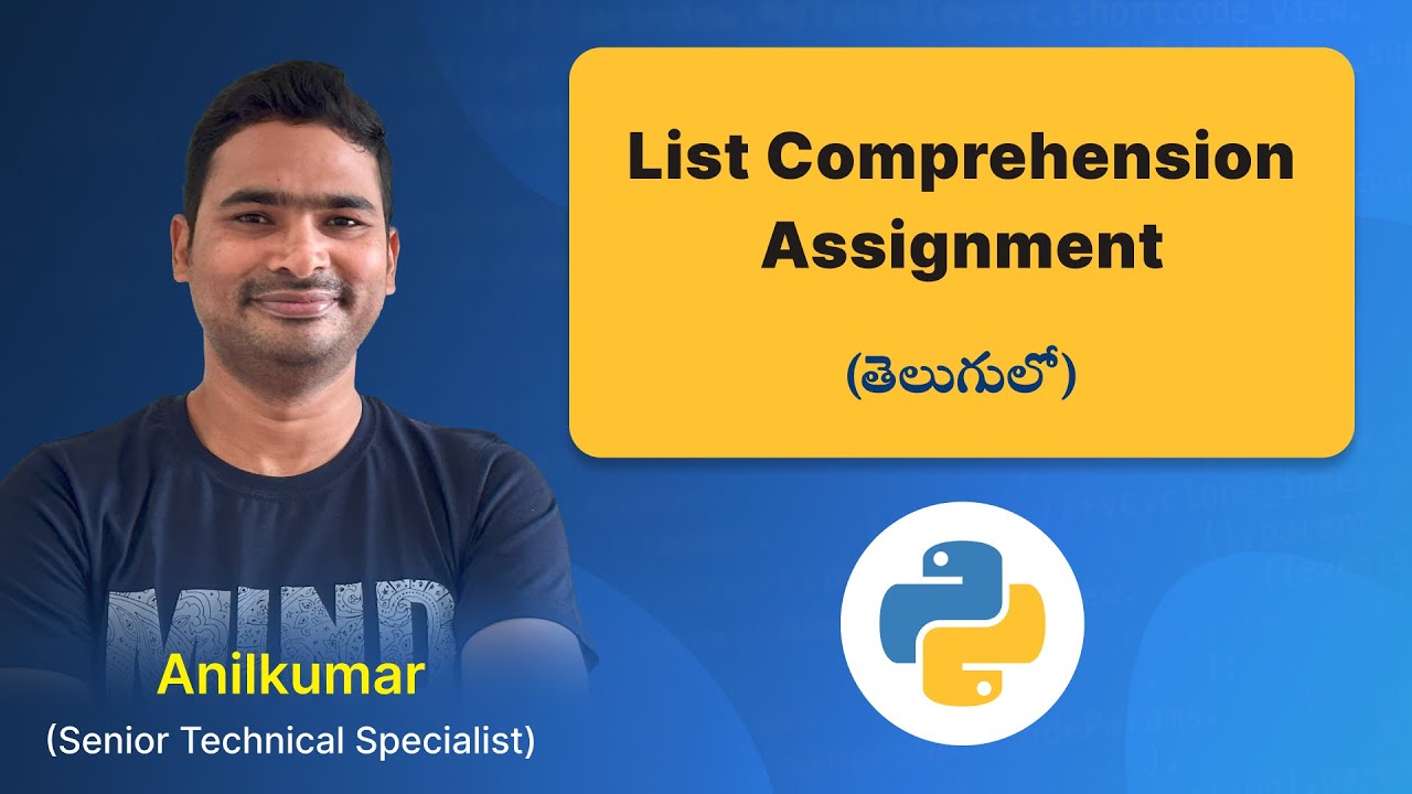 P121 - Python List Comprehension Assignment [తెలుగు] - YouTube