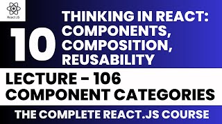 Component Categories | Lecture 106 | React.JS ?