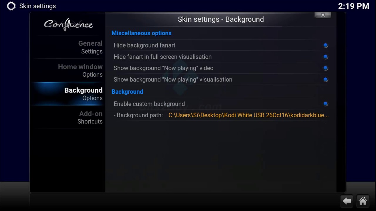 Kodi Adding Removing Menu Items
