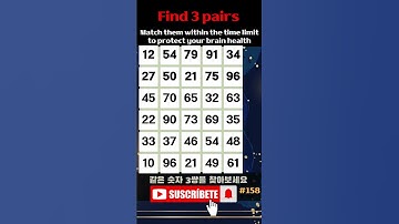 Find 3 pairs of equal numbers #158#brain #puzzle #dementia #quiz #mathstricks #mathematics #