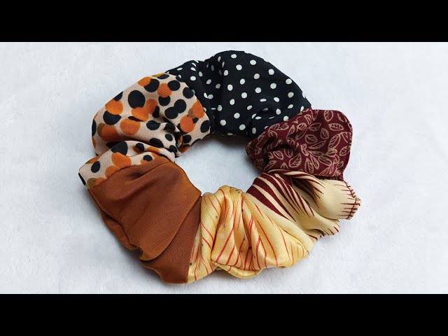 scrunchy♡handmade【1700】 How to Make a Patchwork Scrunchy | DIY - YouTube