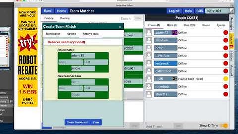 Create a team match on BBO