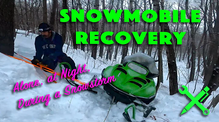 How to get a Snowmobile Unstuck by yourself (at night and during a snowstorm) using a Ratchet Strap
