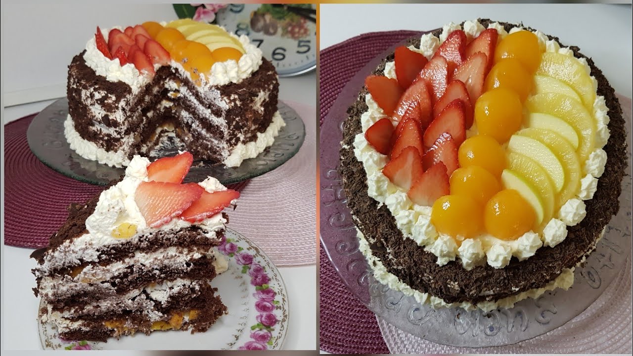 كاتو فوري نوار من اروع ما يكون محضر في المنزل كالجاهز واطيب بطريقة سهلة، Gâteau Forêt Noire