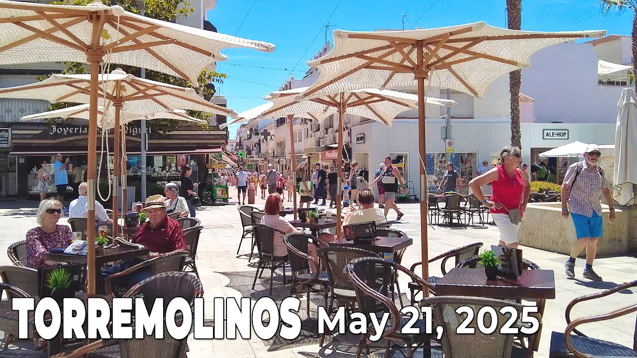 Torremolinos May 21, 2025 Town Walk Malaga Costa del Sol Spain [4K]