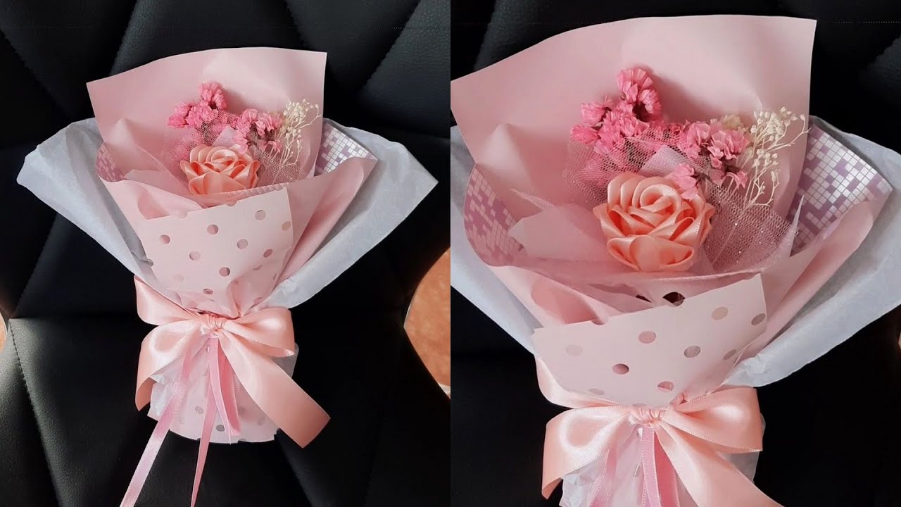 DIY ♡ Mini ramo con rosa de listón para mamá