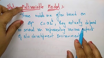 Static Multivariate Model | Software Engineering | SE | Lec-29 | Bhanu Priya