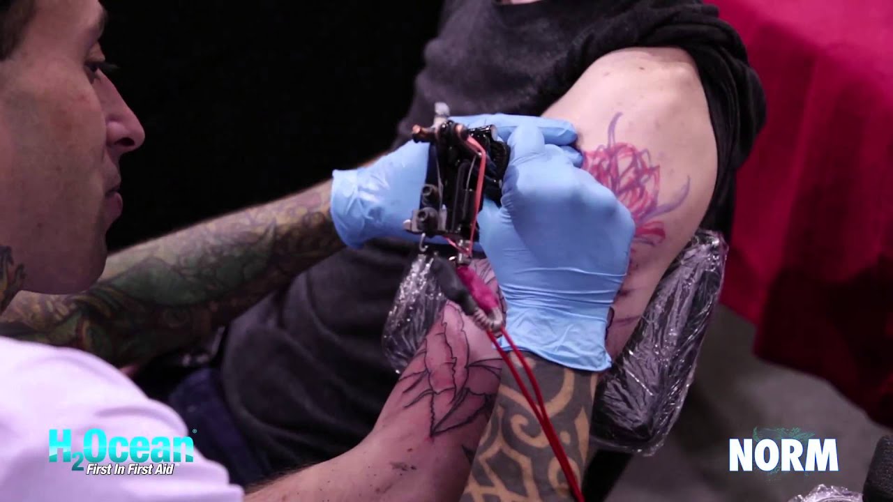 NORM AWR MSK using Aquatat at the Portland Tattoo Convention