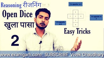 Open Dice | Dice reasoning trick in hindi by vivek sir | Reasoning Short trick | Reasoning for ssc