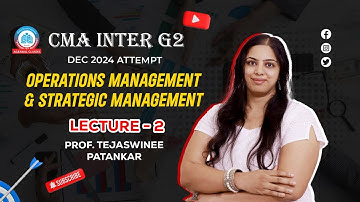 CMA Inter G2 | Dec 24 | Online Lecture | SM | Introduction TO STRATEGIC MANAGMENT - Lecture 2