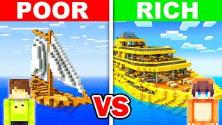 POOR vs RICH: YACHT House Battle in Minecraft