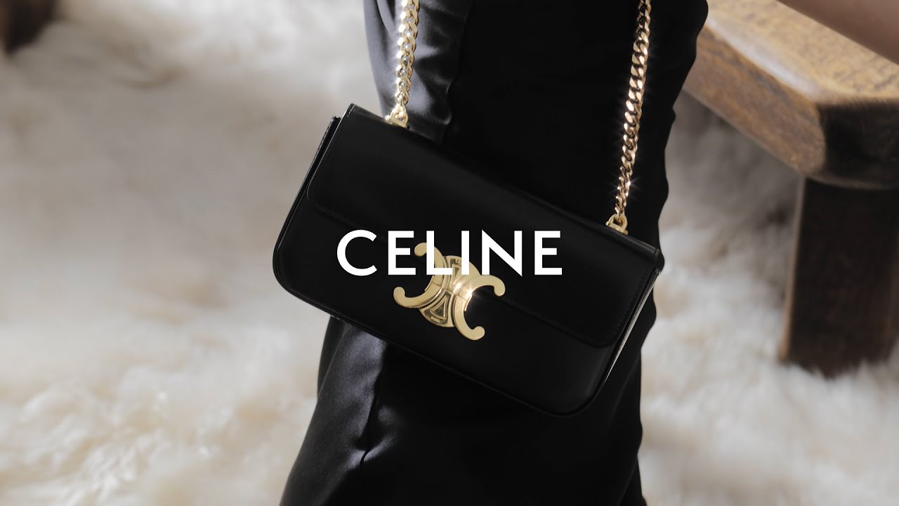 CHAIN SHOULDER BAG CLAUDE IN SHINY CALFSKIN - BLACK