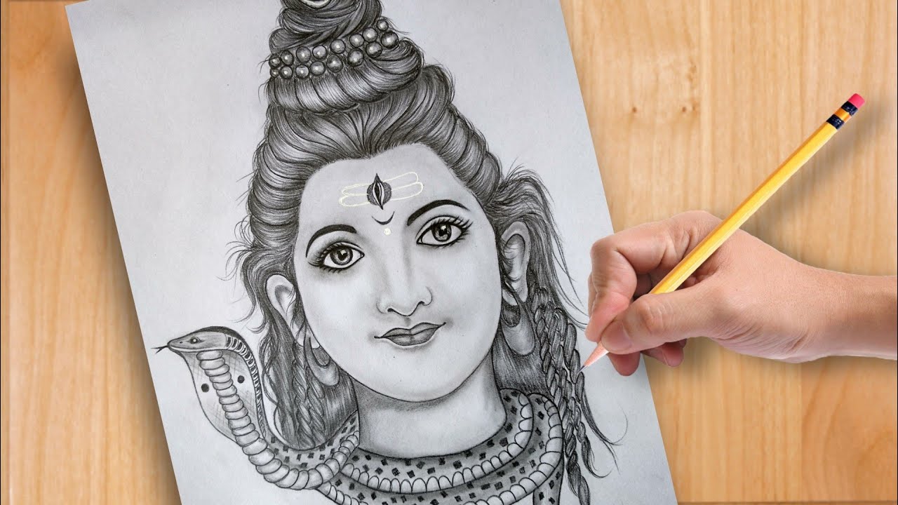 Lord Shiva drawing / Mahadev pencil sketch / Bholenath Drawing Easy / pencil  drawing / dots drawing - YouTube