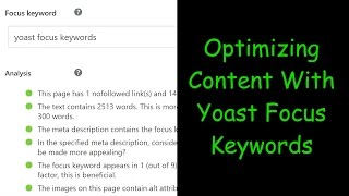 How To Choose Focus Keywords In Yoast&#39;s SEO Plugin