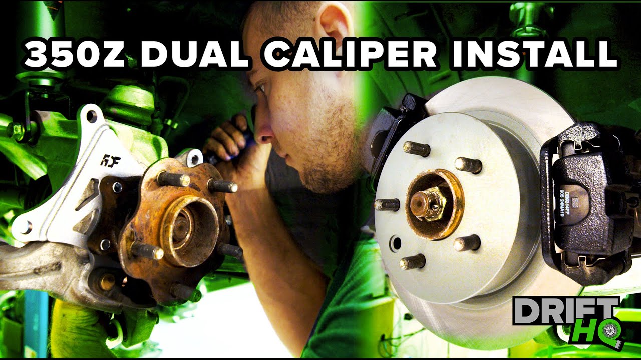 HOW TO INSTALL 350Z DUAL CALIPERS YouTube