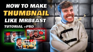 How to Make Thumbnail like Mr Beast in Photoshop! Full Tutorial + PSD (Solitary Confinement)