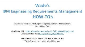 Importing a Word Document into the IBM Requirements tool